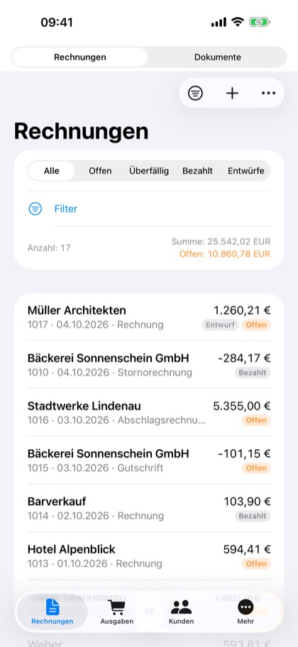 Rechnungsverwalter für iPhone – Rechnungen