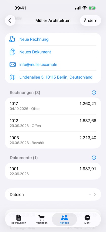 Rechnungsverwalter für iPhone – Kunde