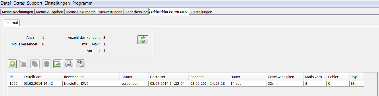 E-Mail-Versand Statistik