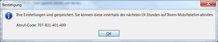 Bestätigungsfenster