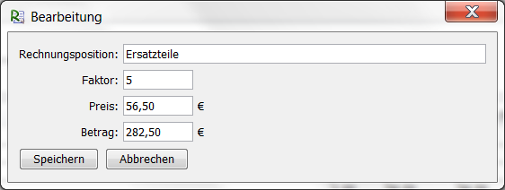 Rechnungspositionen - Preis- und Quantitätsänderung