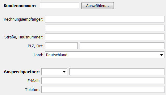 Pflegen des Rechnungsempfängers