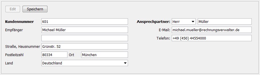 Kundendetals ändern
