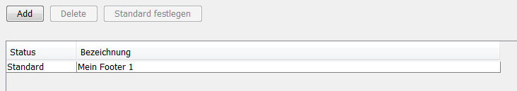 Fußzeilen Auflistung