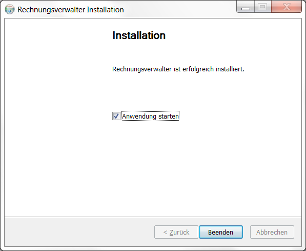 Anwendung kann gestartet werden